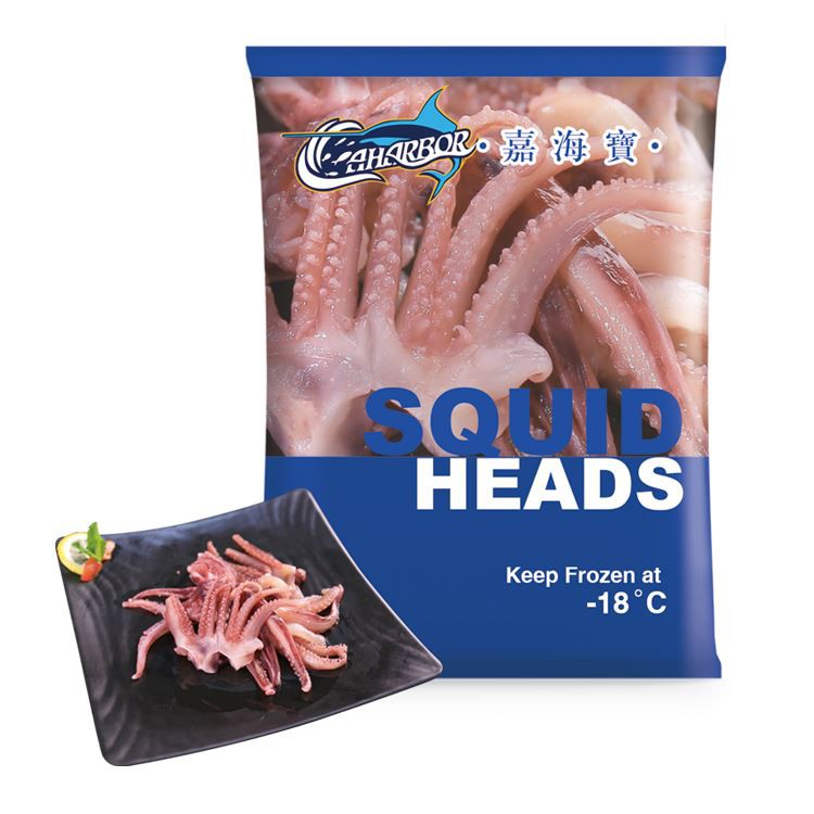 Замороженная голова кальмара с щупальцем